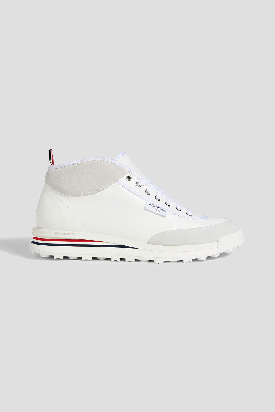 Leather and suede high-top sneakers