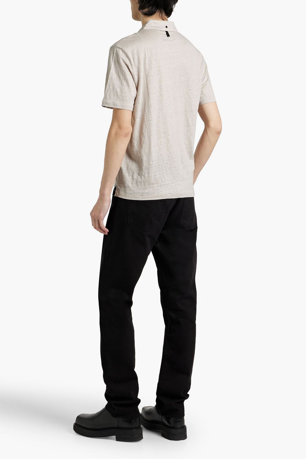 RAG & BONE Linen-jersey polo shirt