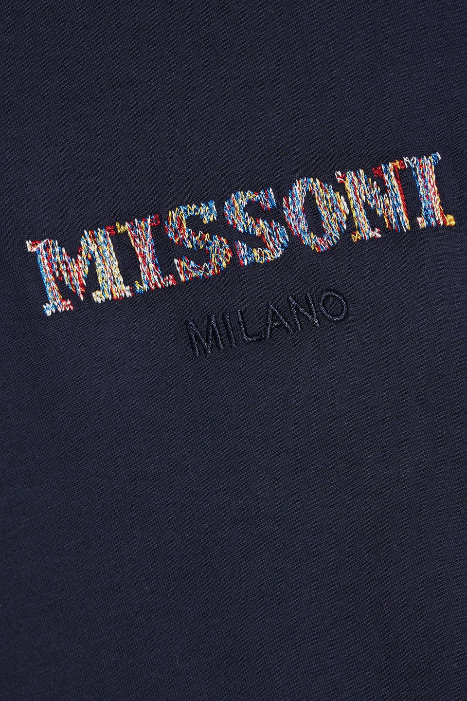Missoni Crew Neck Short Sleeves T-shirts In Midnight Blue