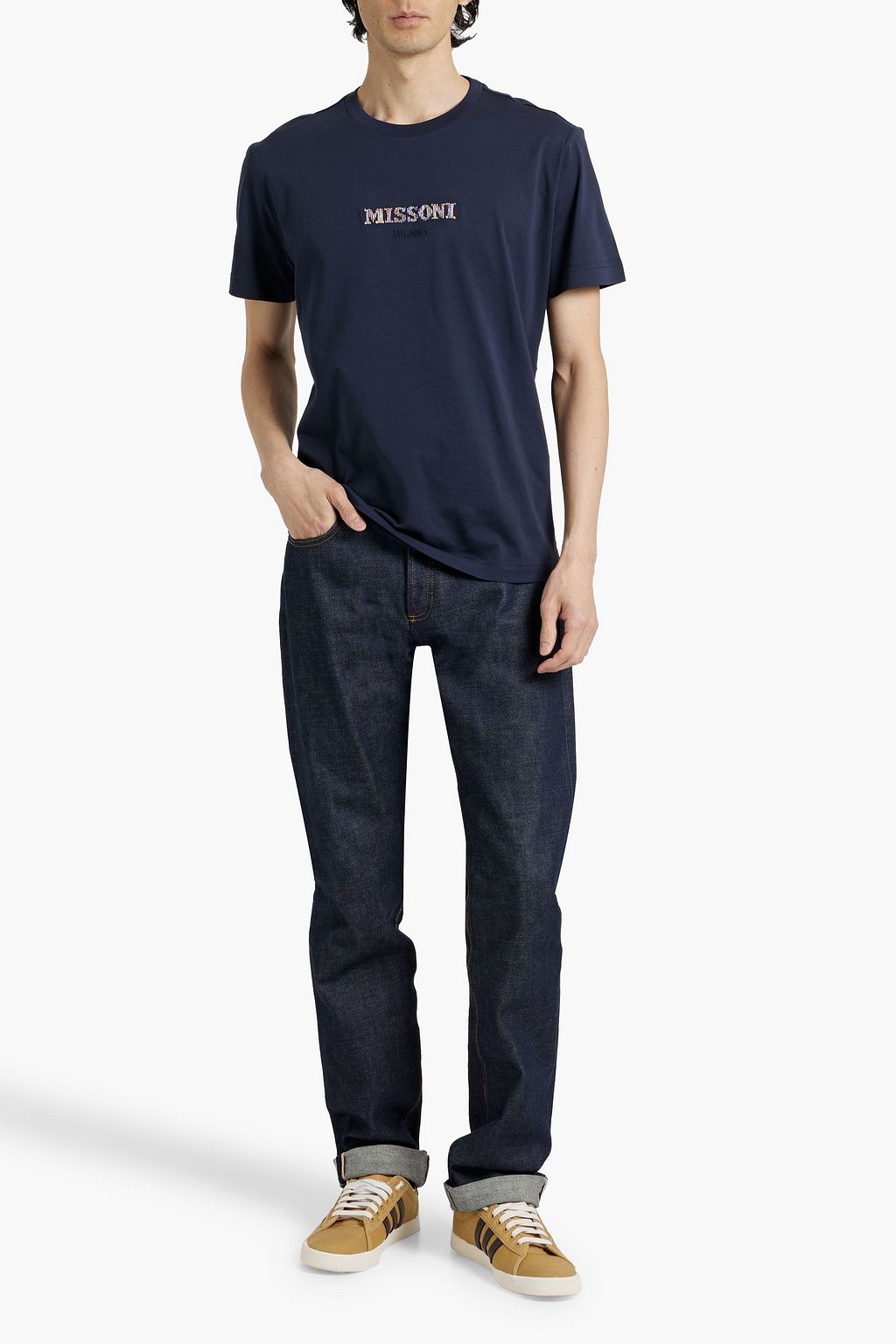 MISSONI Embroidered cotton-jersey T-shirt