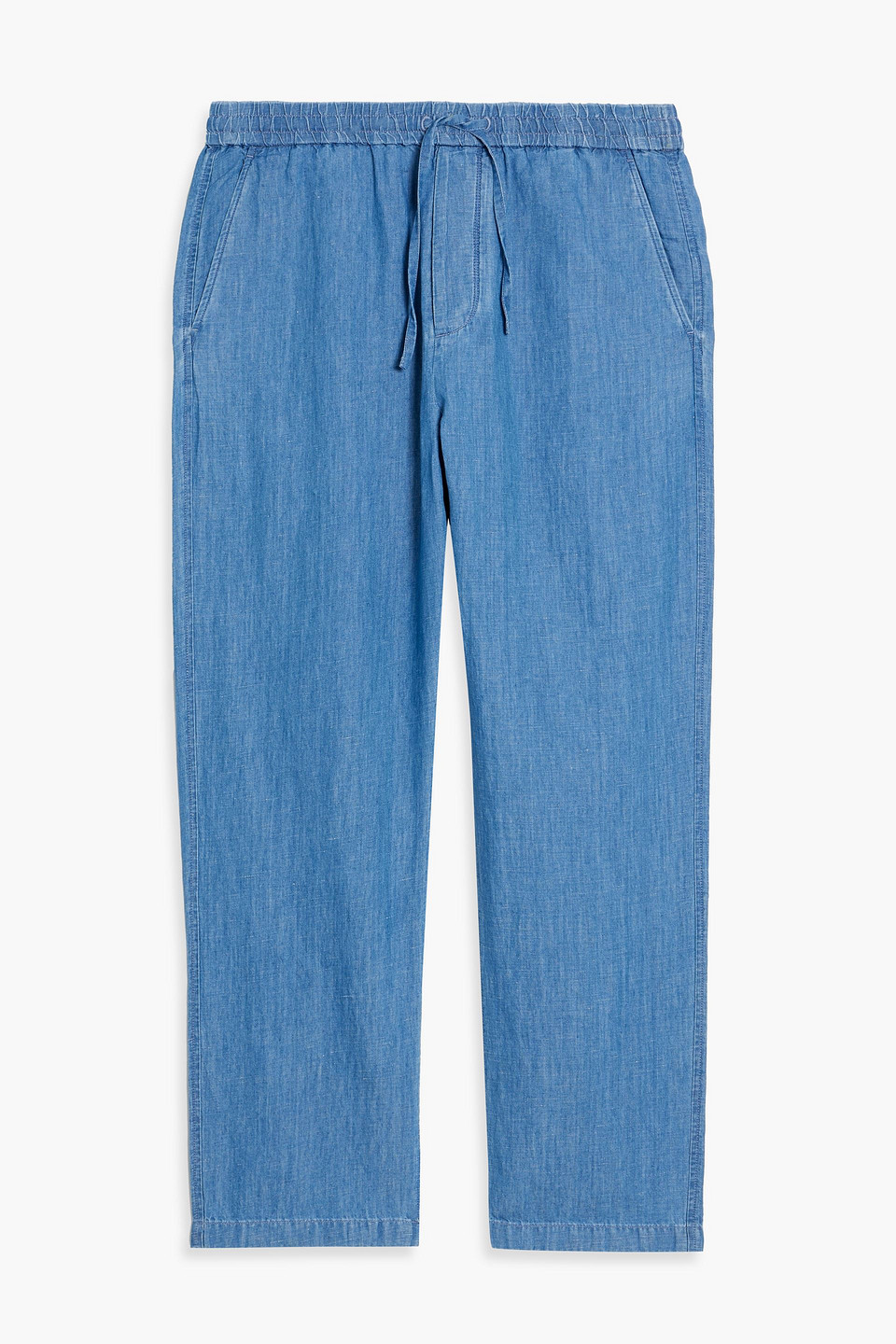 Rag & Bone Bradford Cotton And Linen-blend Pants In Blue