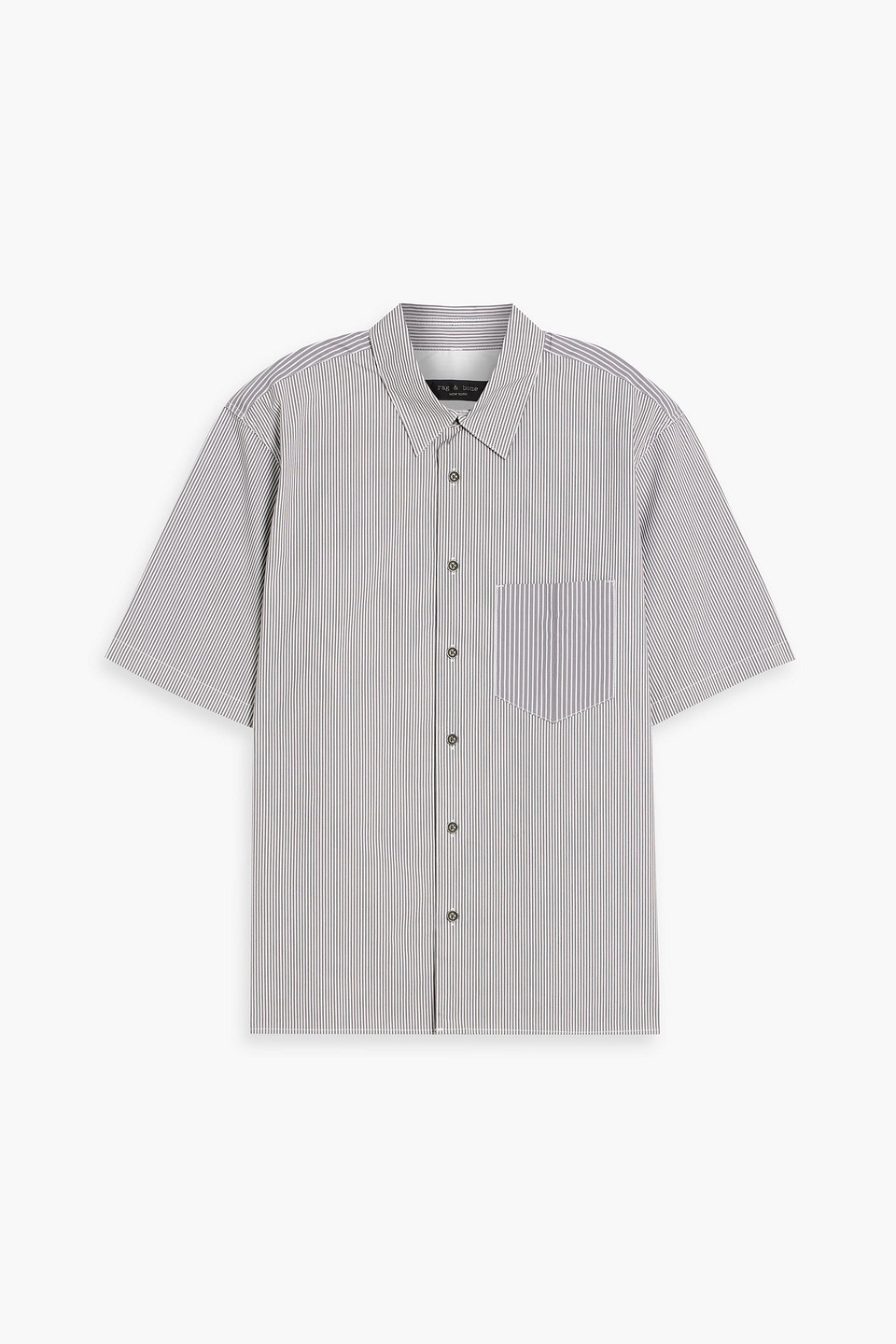 Rag & Bone Dalton Striped Cotton-blend Poplin Shirt In Brown