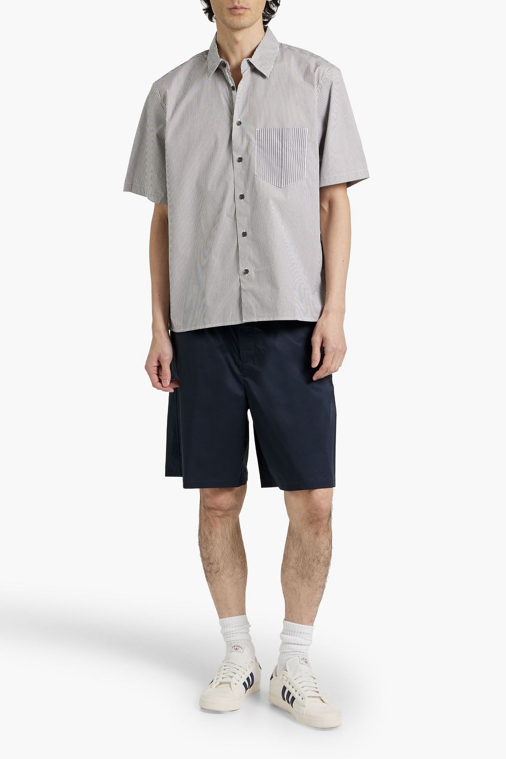 RAG & BONE Dalton striped cotton-blend poplin shirt