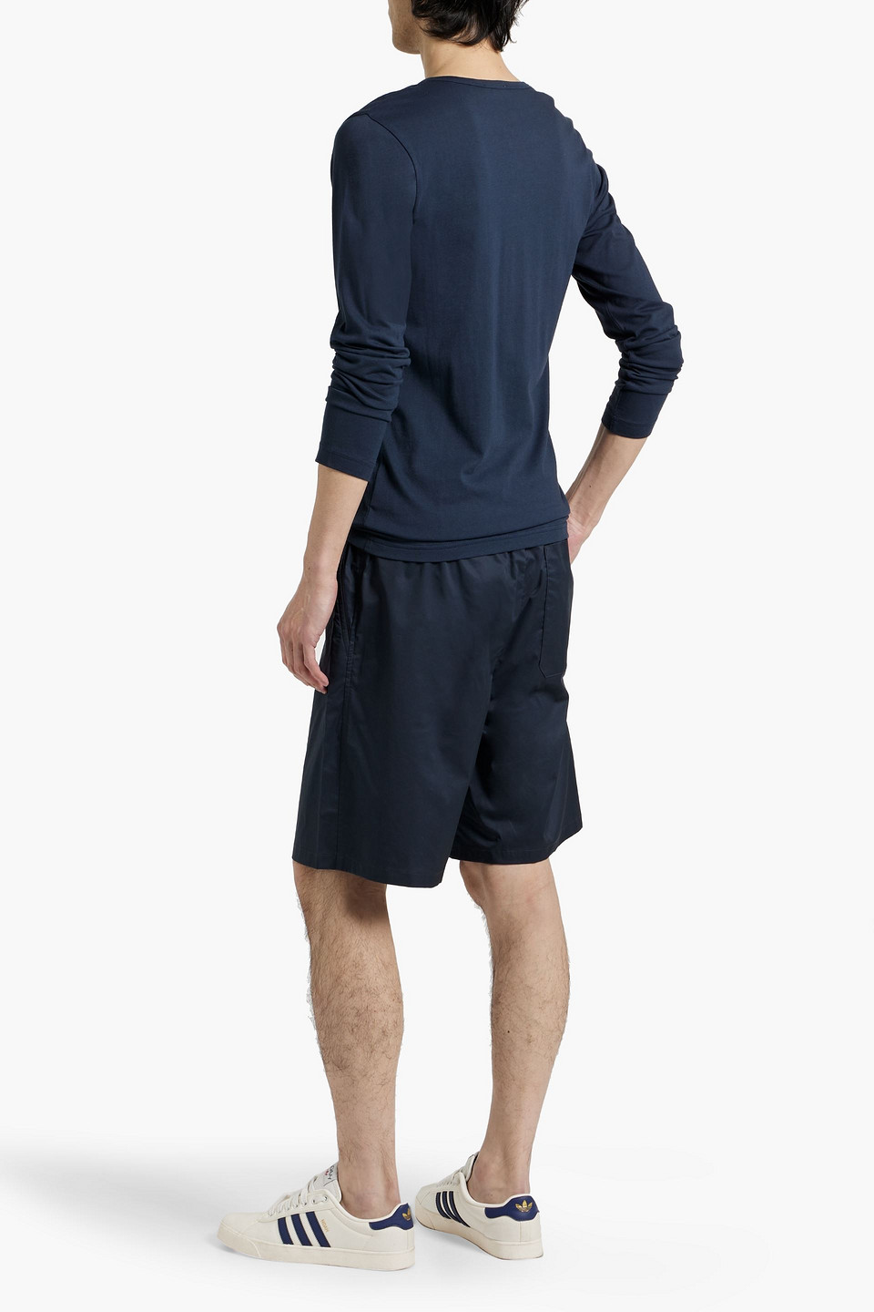 Rag & Bone Irving Cotton-blend Poplin Drawstring Shorts In Midnight Blue
