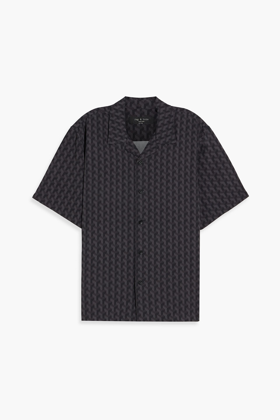 Rag & Bone Avery Printed Crepe Shirt In Black