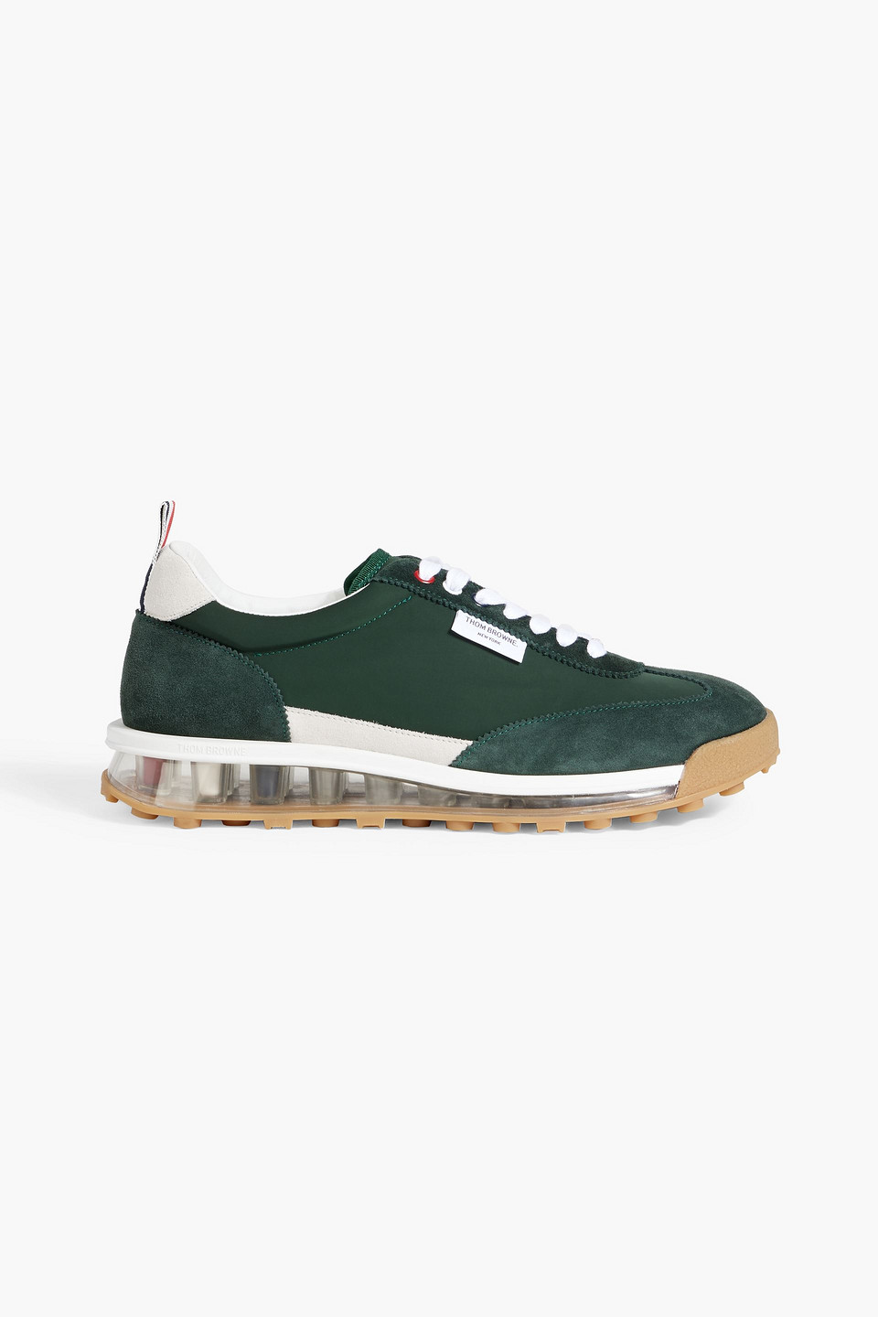 Thom Browne Translucent-sole Leather Sneakers In Dark Green