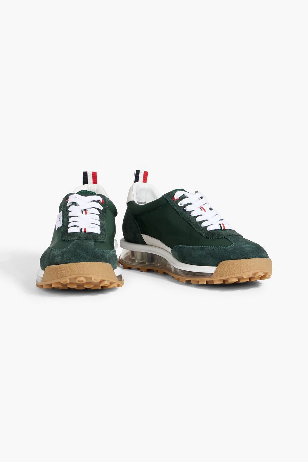 THOM BROWNE Shell and suede sneakers