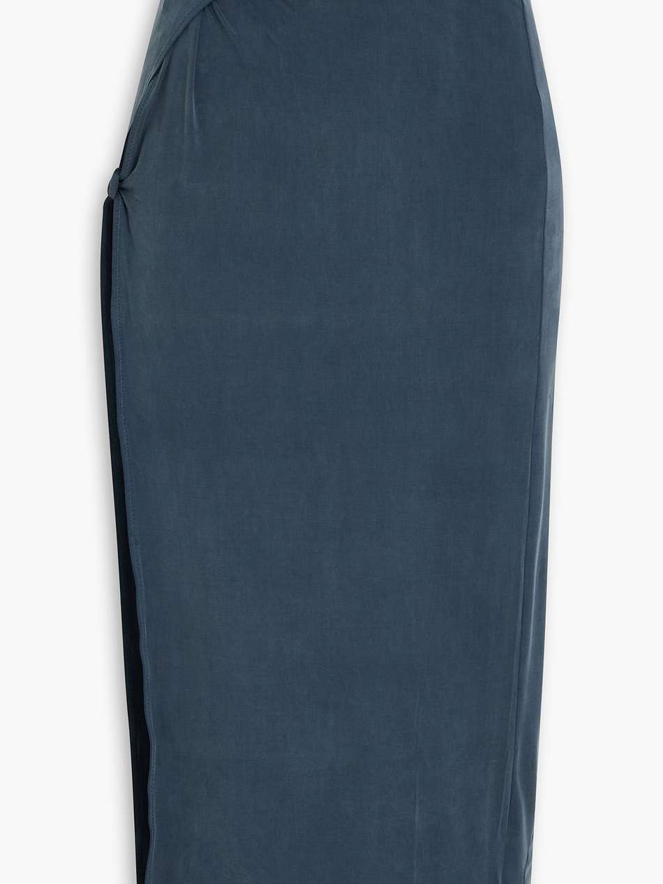 espelho twisted cupro-blend jersey midi skirt