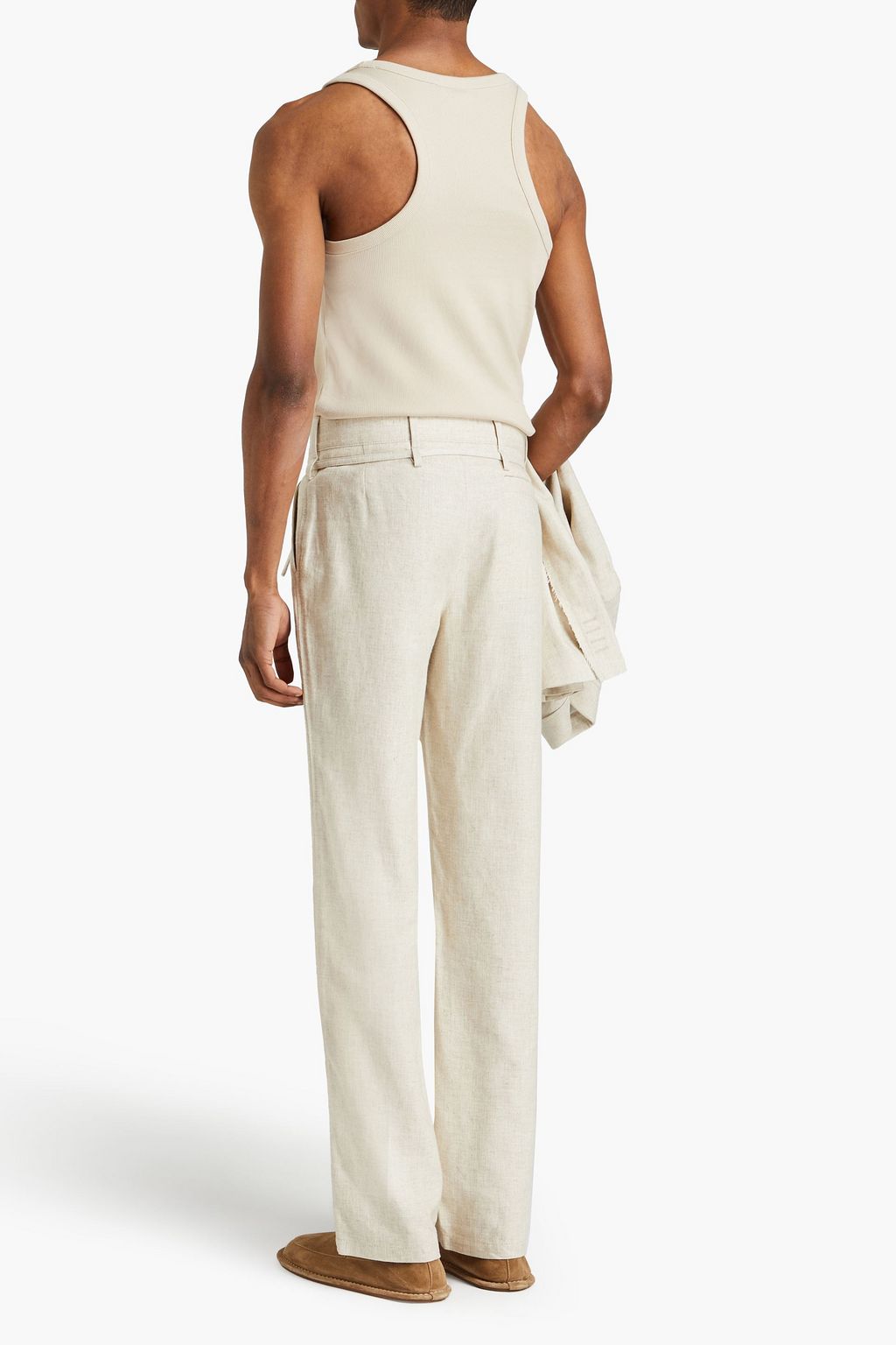 JACQUEMUS بنطال مصنوع من الكنفا ومزود بحزام