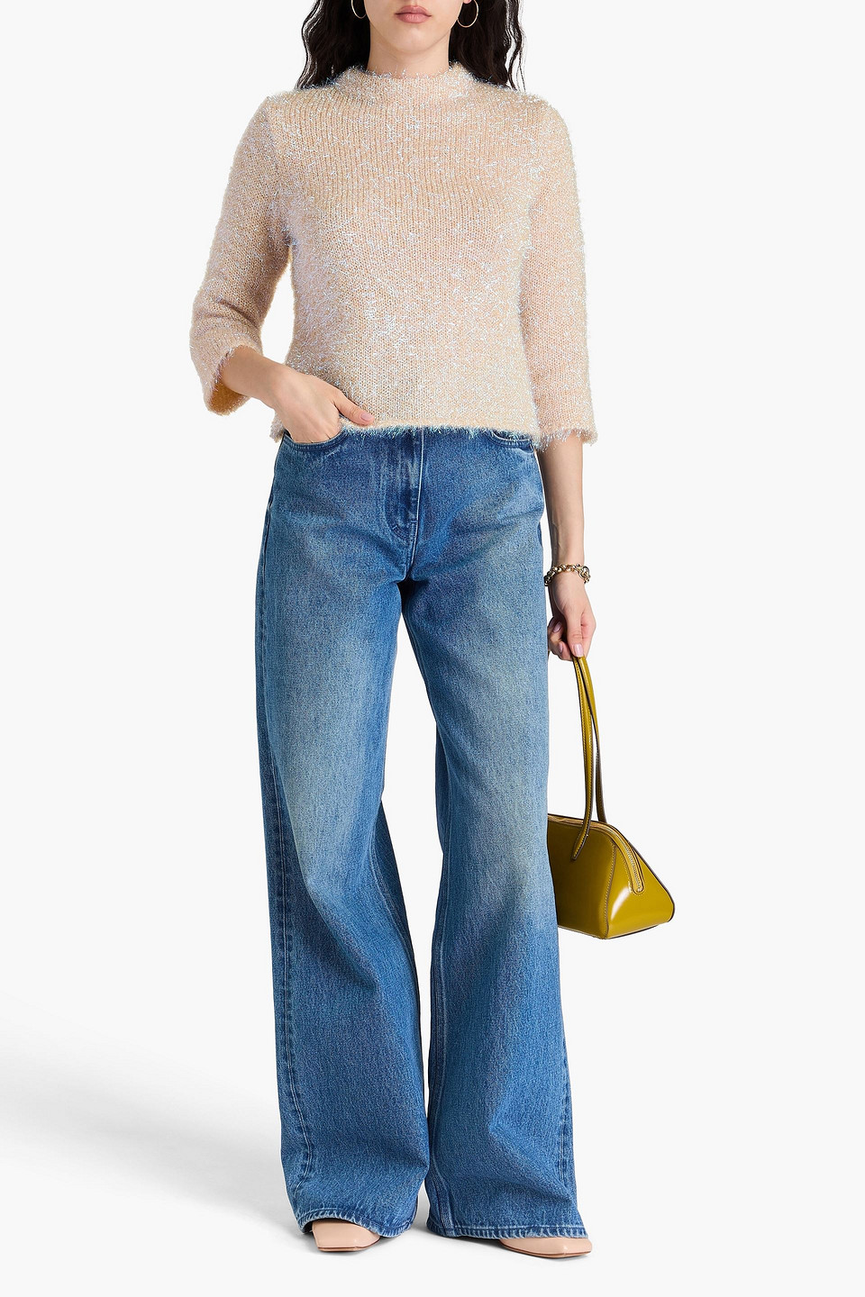  Tory Burch - Strickpullover Mit Metallic-effekt - Neutral - M 