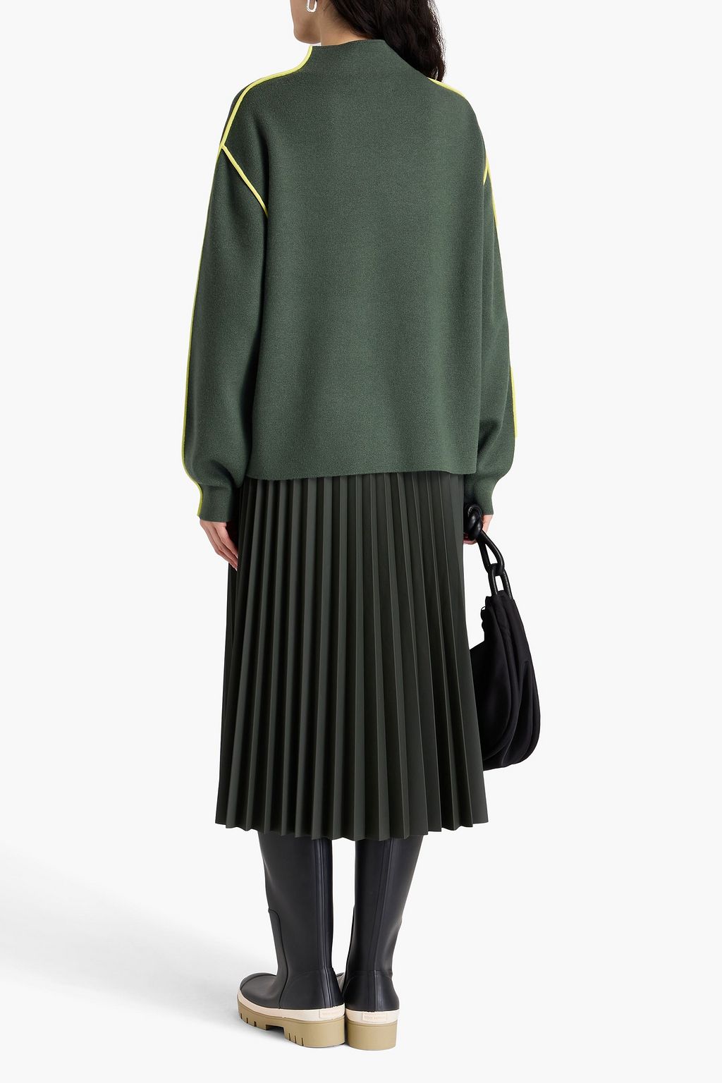 TORY BURCH كنزة رياضية بياقة عالية من مزيج الصوف