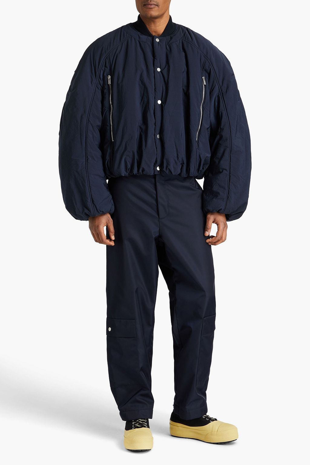 JACQUEMUS Croissant crinkled shell bomber jacket