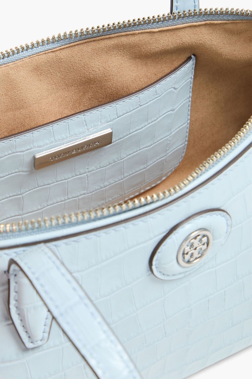 TORY BURCH حقيبة كتف "روبنسون" من الجلد بنقشة جلد التمساح