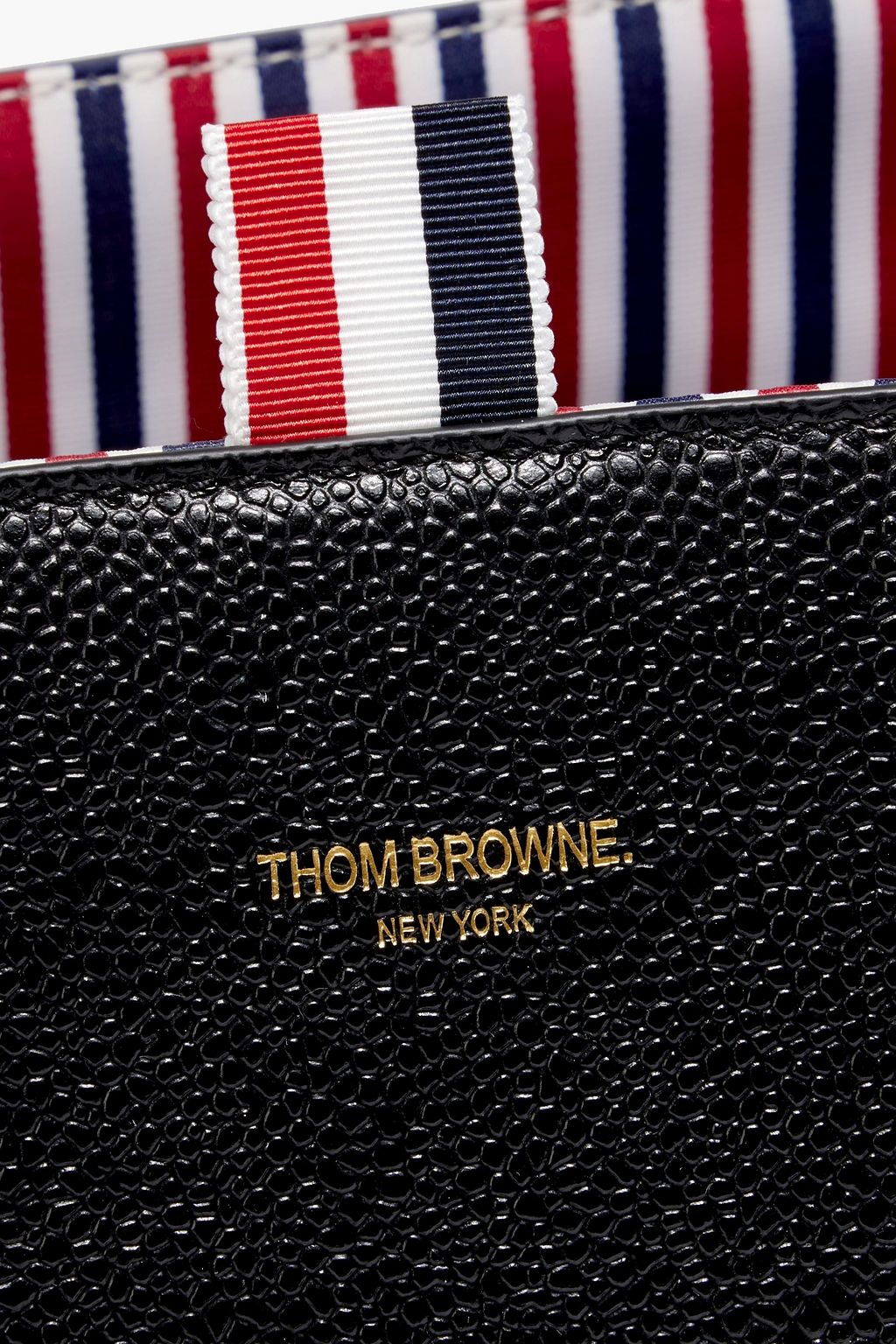 THOM BROWNE Pebbled-leather tote