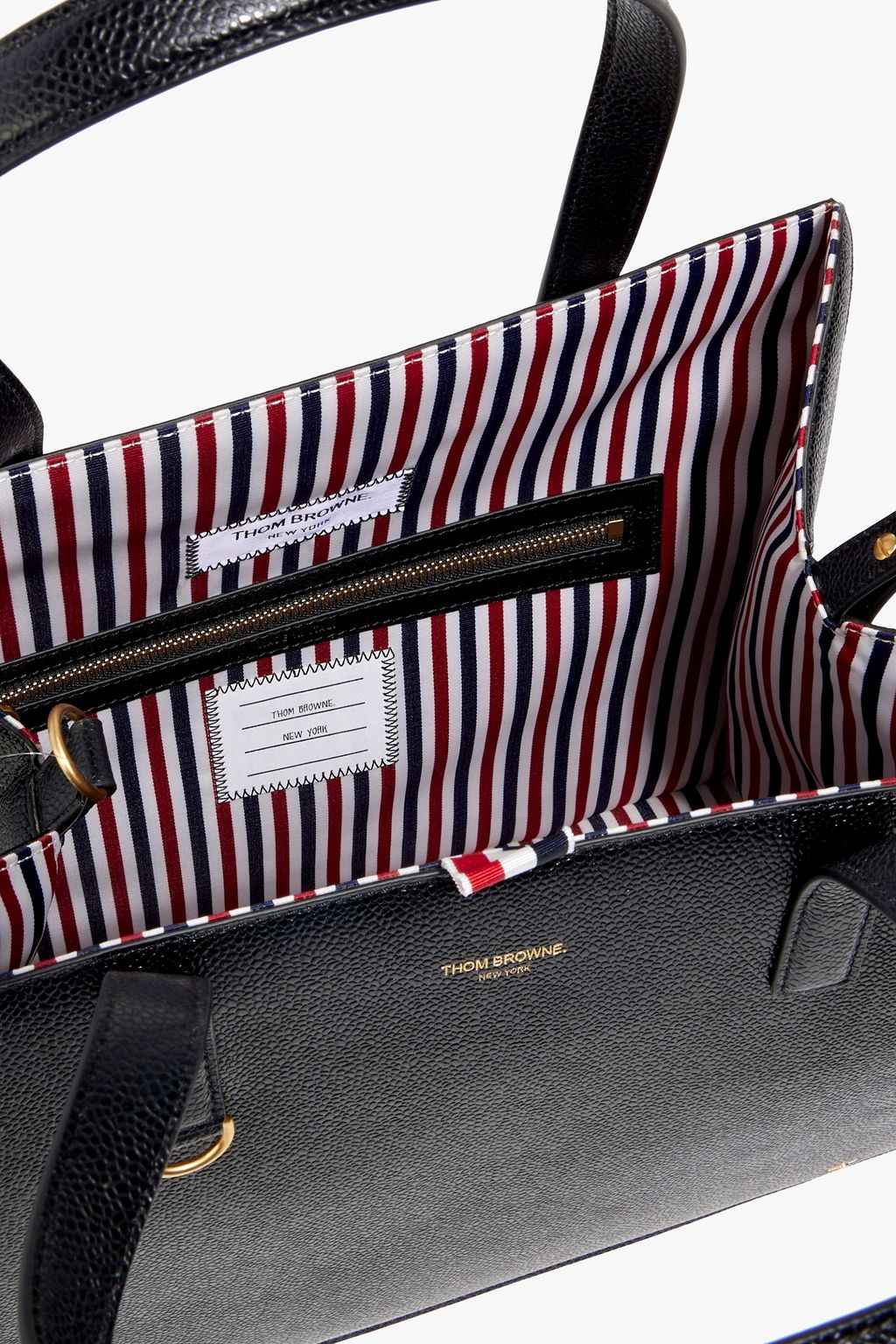 THOM BROWNE Pebbled-leather tote