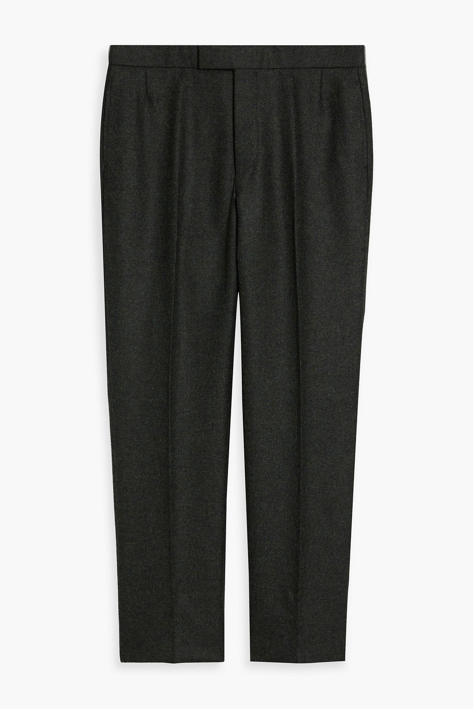 Thom Browne Wool Trousers With Back Pockets And Belt Loops In Charcoal