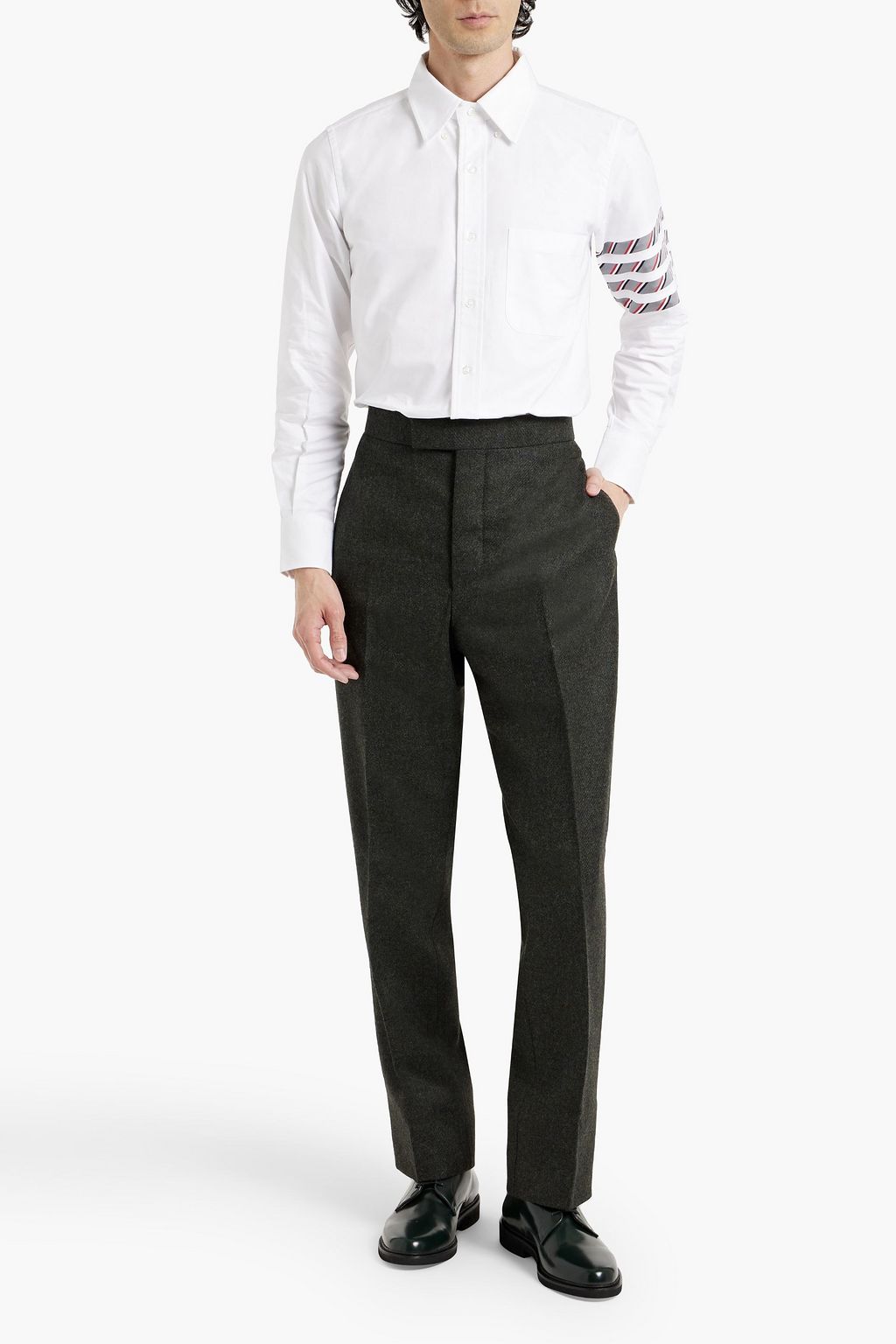 THOM BROWNE Tapered wool-tweed pants