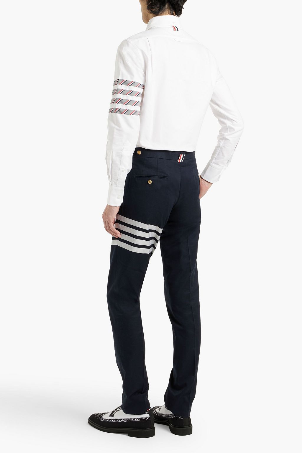 THOM BROWNE Striped cotton Oxford shirt