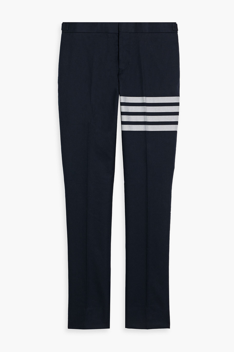 Slim-fit striped cotton-twill pants