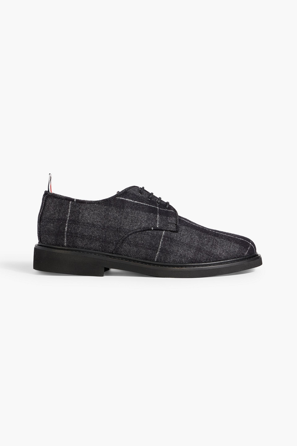 Thom Browne Checked Flannel Brogues In Charcoal