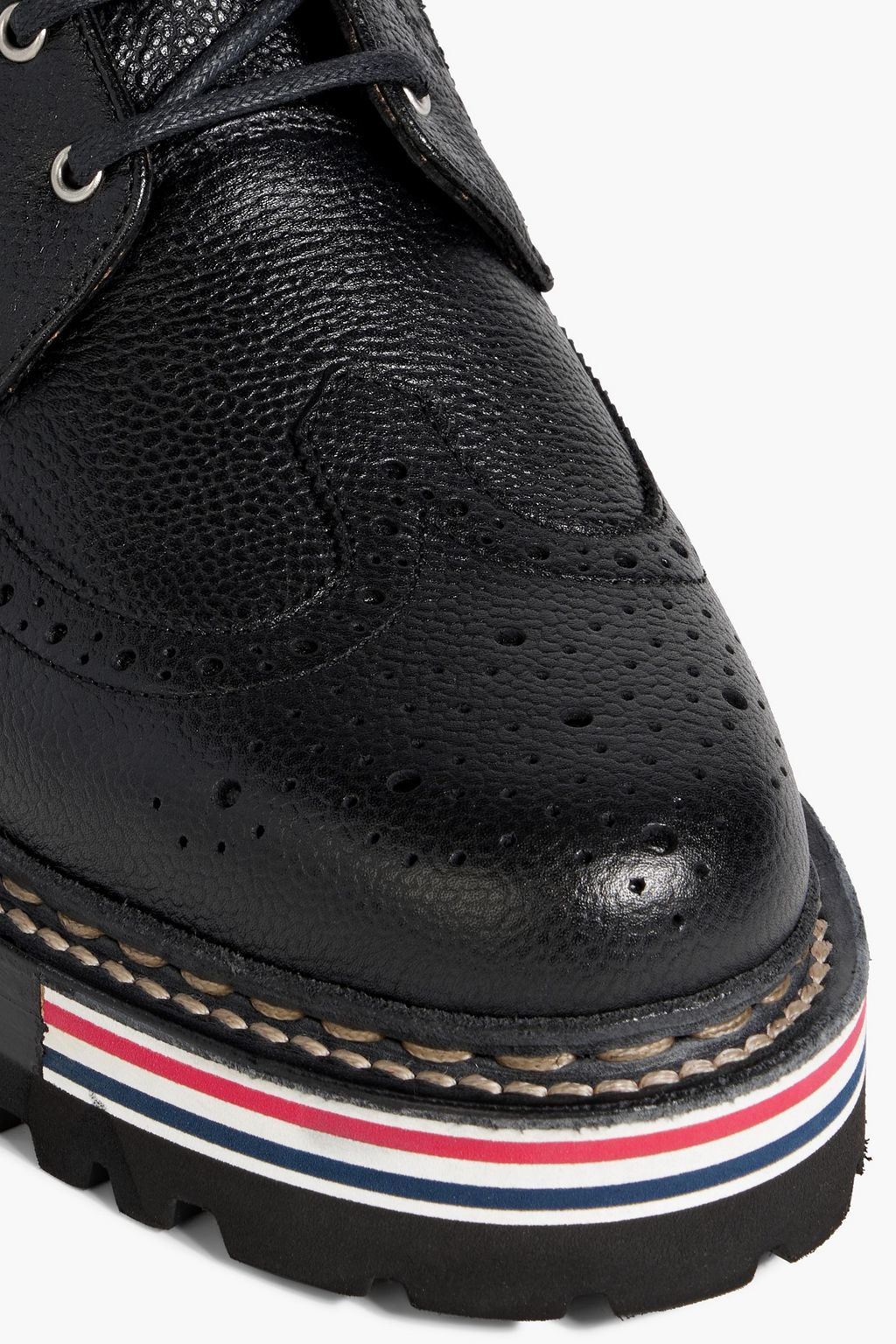 THOM BROWNE Pebbled-leather brogue boots
