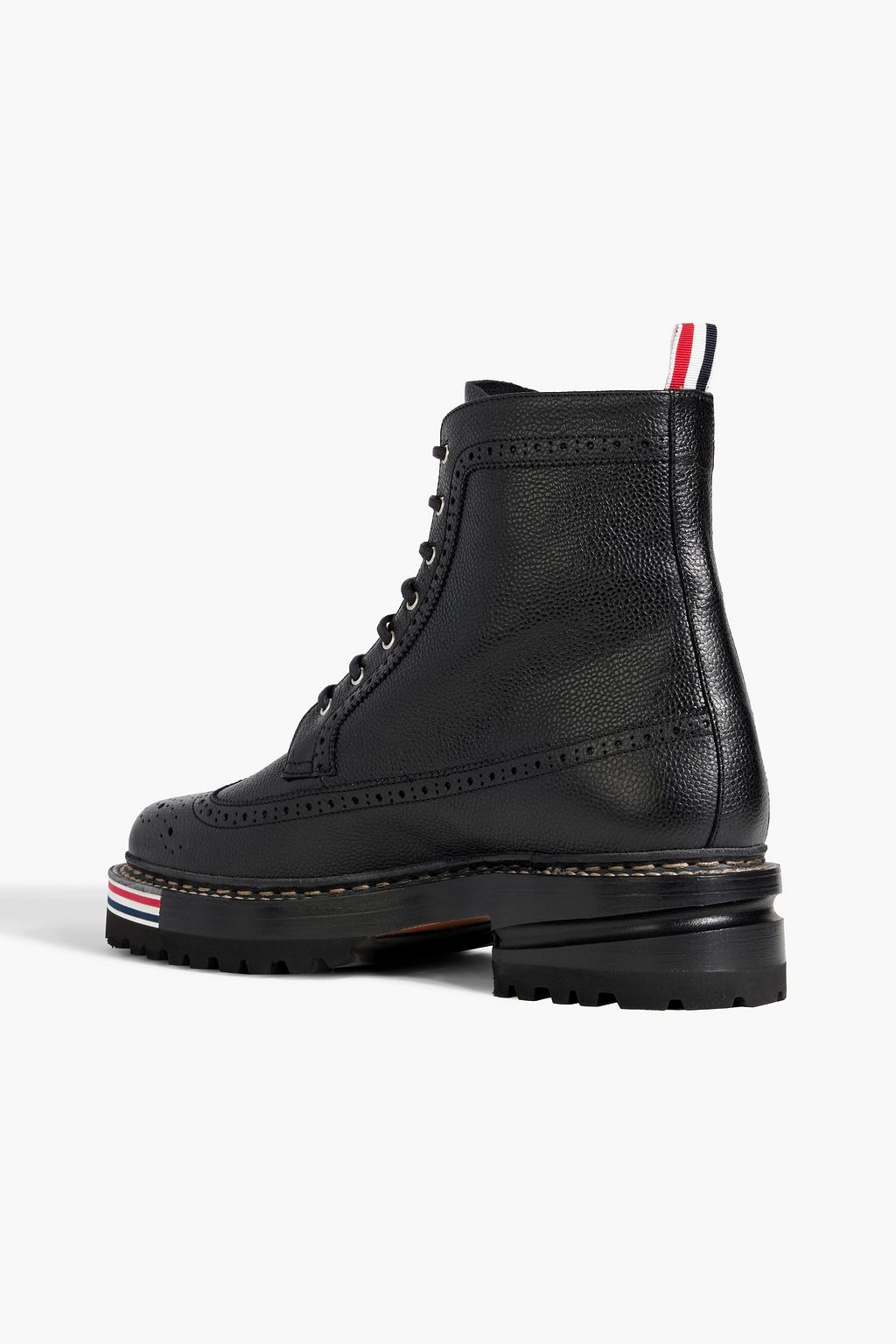 THOM BROWNE Pebbled-leather brogue boots