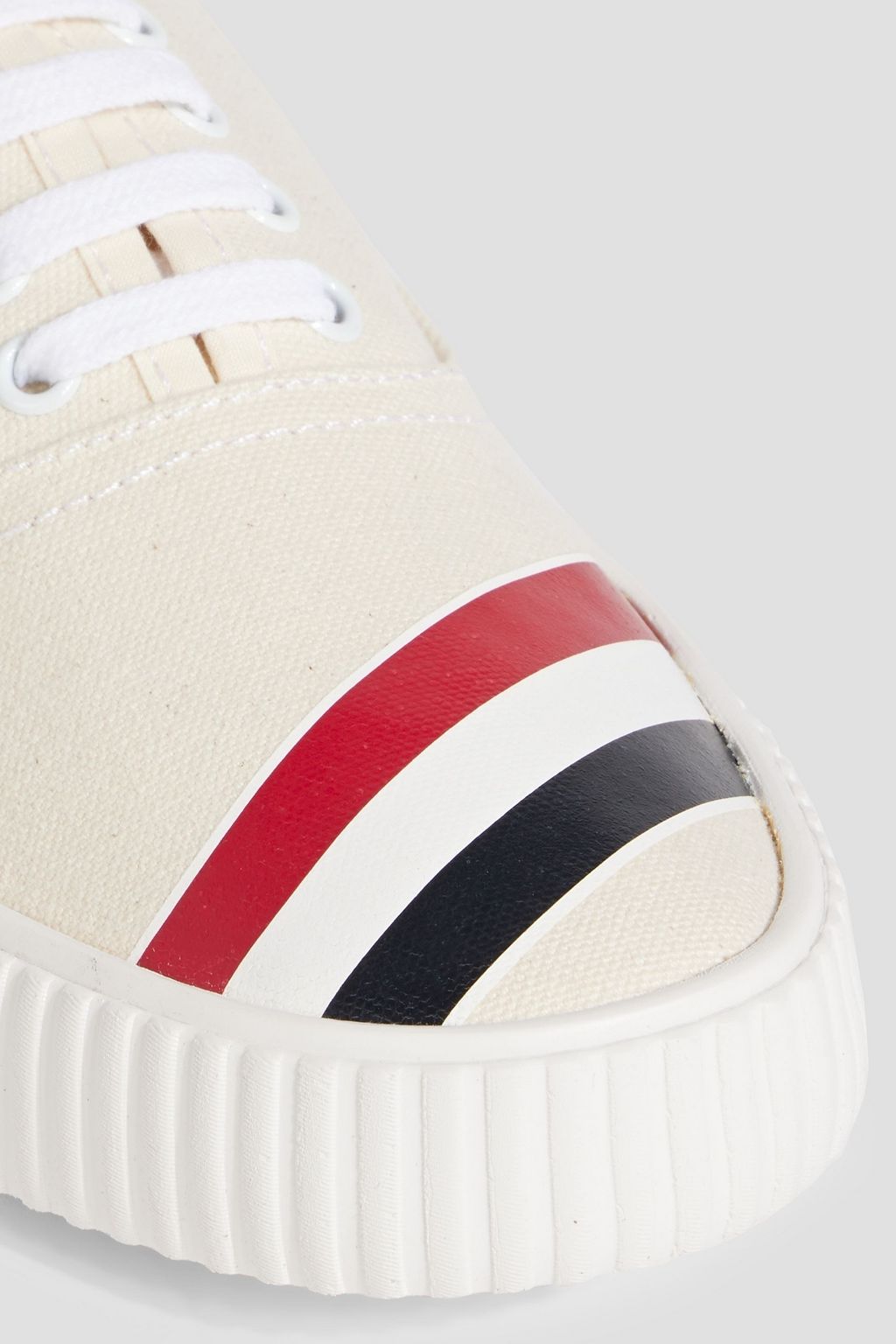 THOM BROWNE Striped canvas sneakers