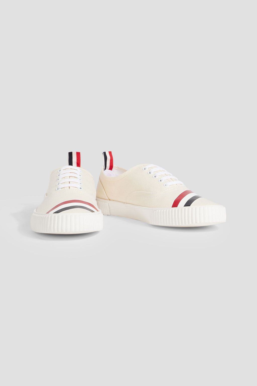 THOM BROWNE Striped canvas sneakers