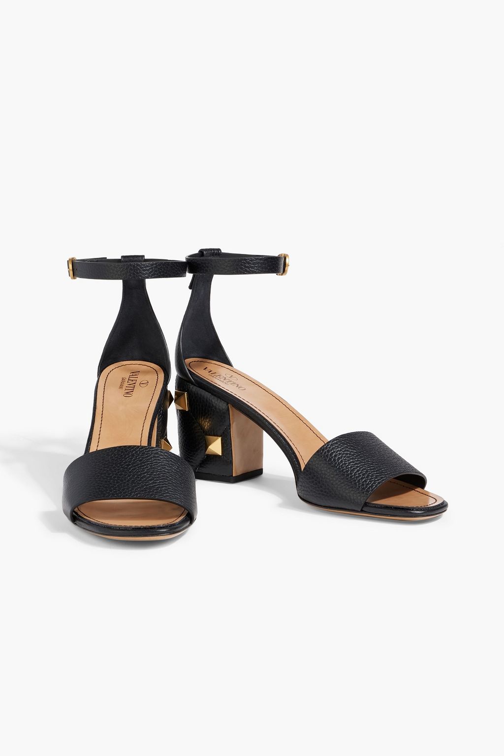 VALENTINO GARAVANI Roman Stud pebbled-leather sandals