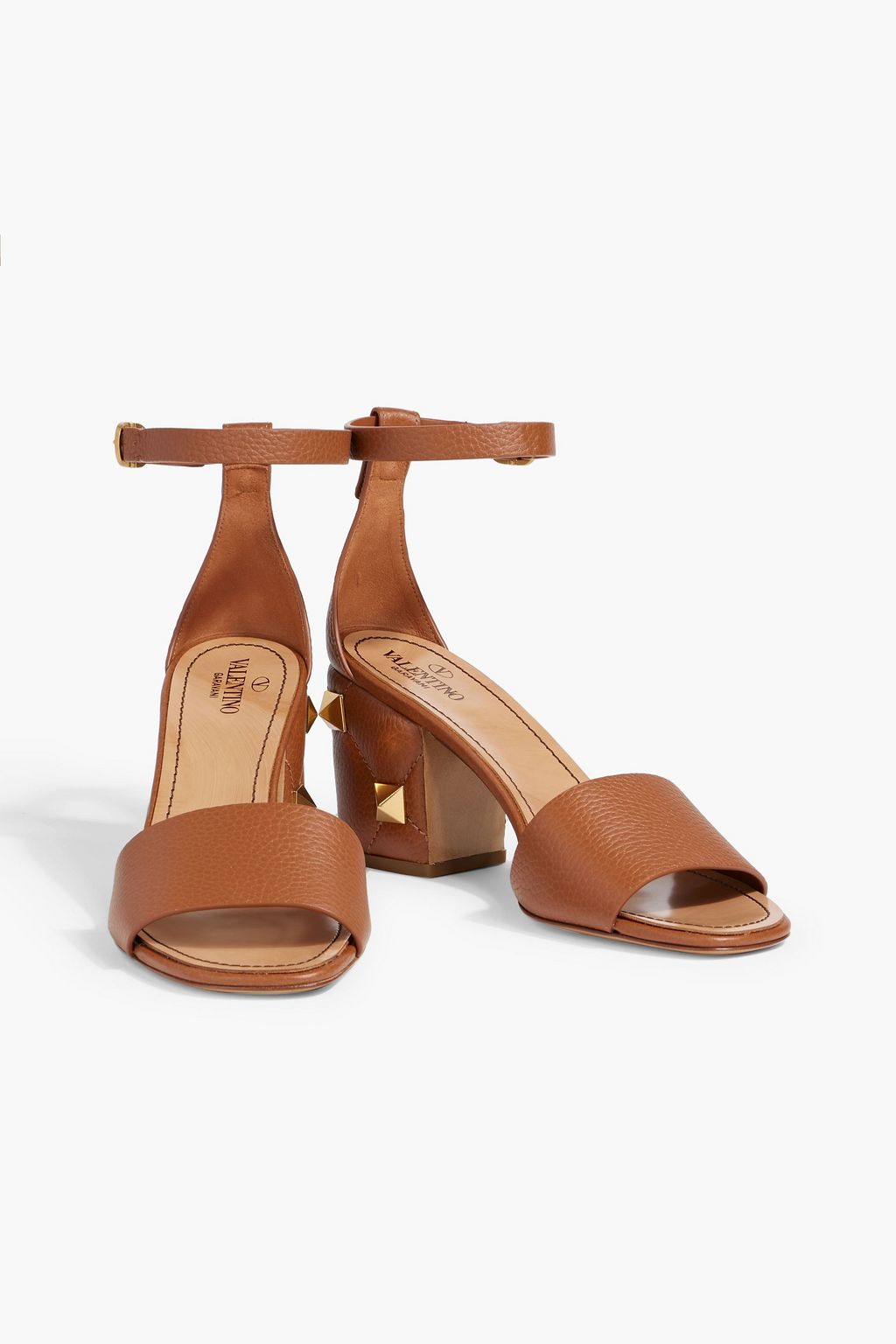 VALENTINO GARAVANI Roman Stud pebbled-leather sandals