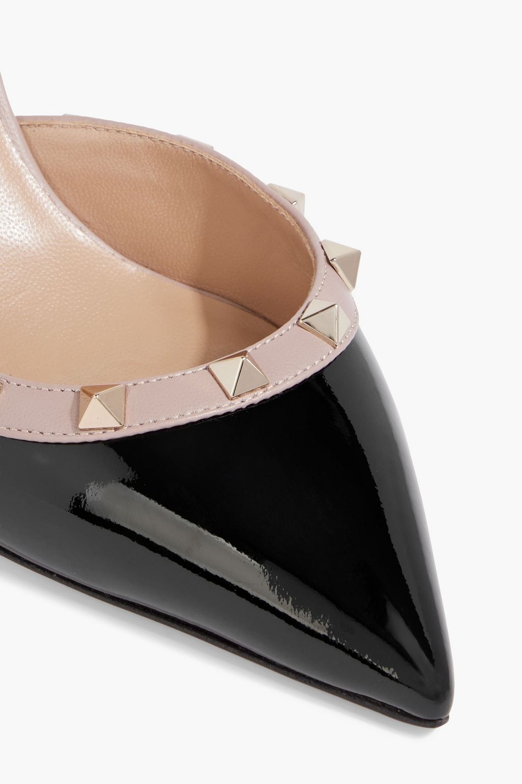 VALENTINO GARAVANI Rockstud patent-leather slingback pumps