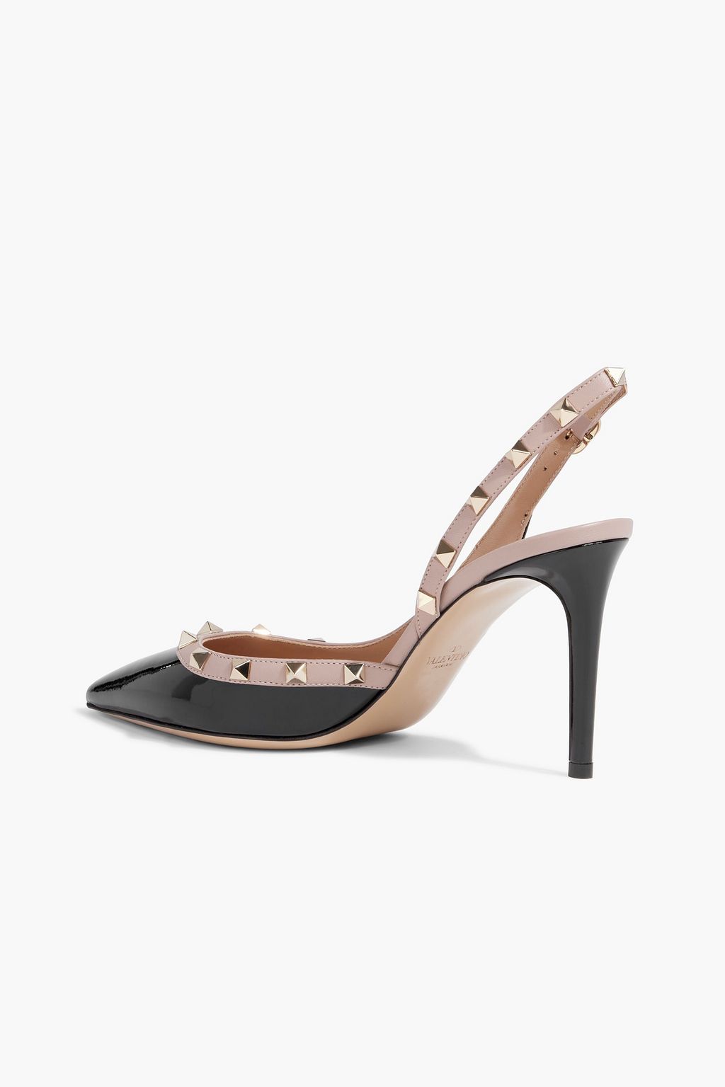 VALENTINO GARAVANI Rockstud patent-leather slingback pumps