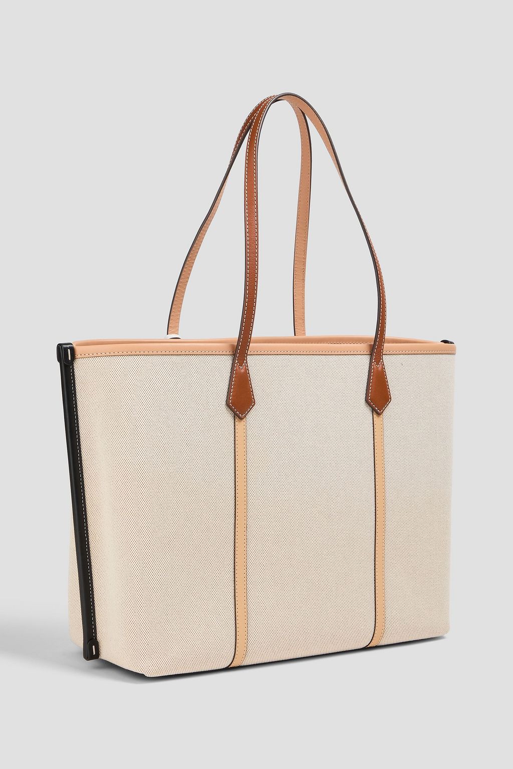 TORY BURCH Perry leather-trimmed canvas tote