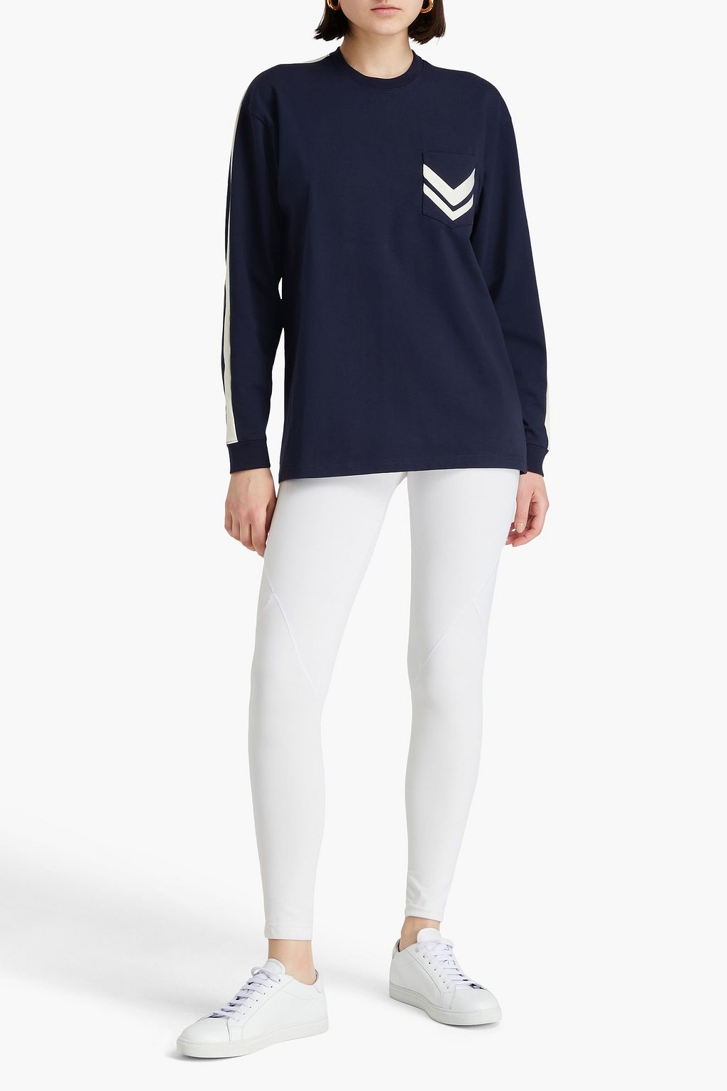 TORY SPORT コットン混ジャージー トップス プリント入り