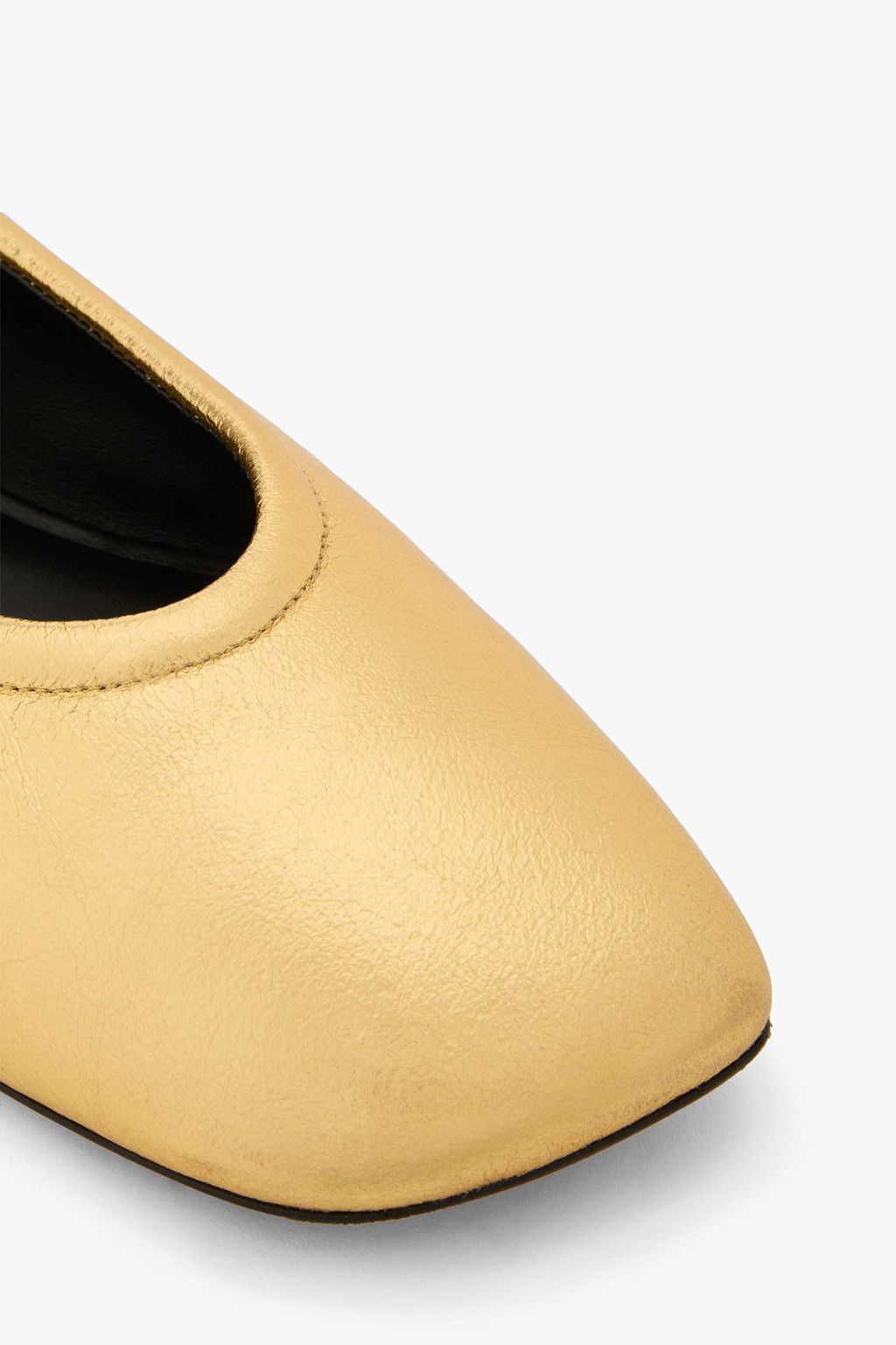 3.1 PHILLIP LIM حذاء باليرينا مسطح من الجلد بلون معدني