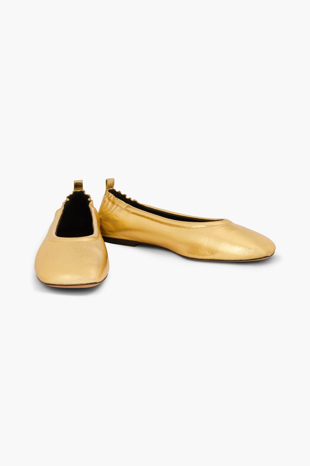 3.1 PHILLIP LIM حذاء باليرينا مسطح من الجلد بلون معدني