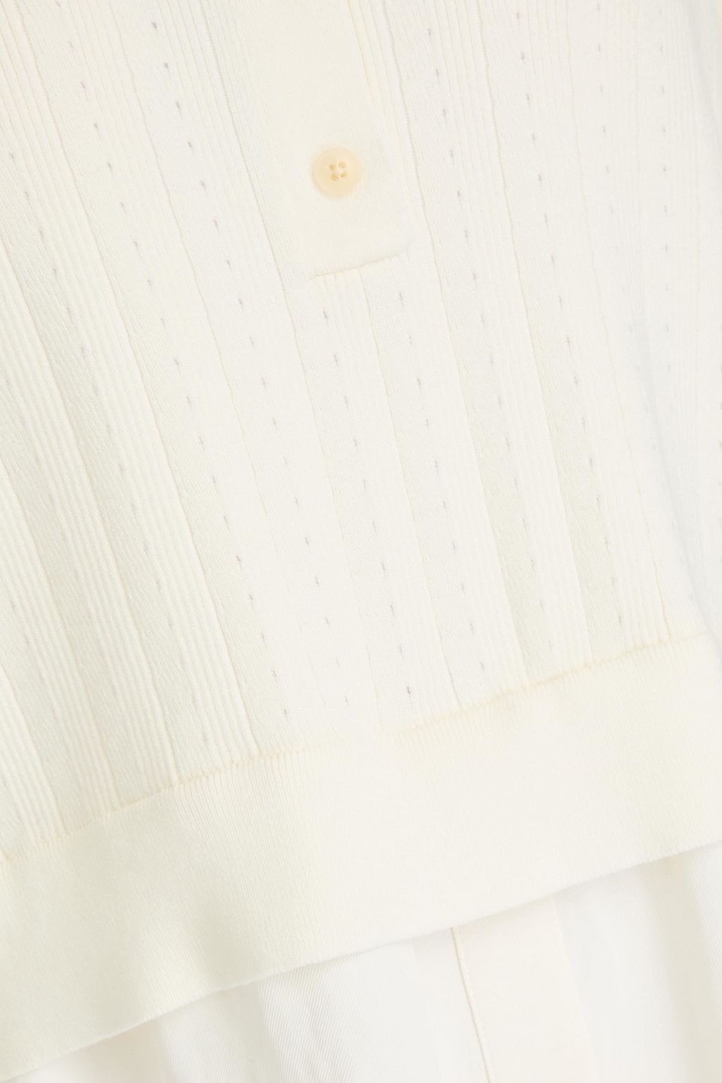 3.1 PHILLIP LIM Pointelle-knit and twill polo shirt