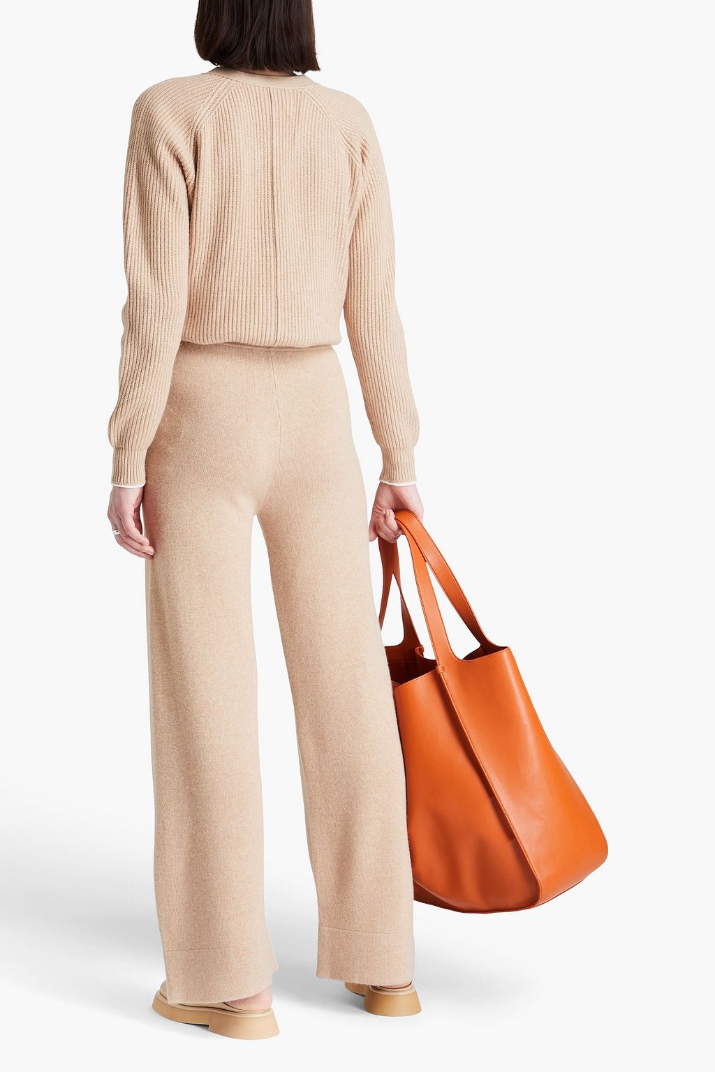 3.1 PHILLIP LIM بنطلون من نسيج محبوك بأرجل واسعة