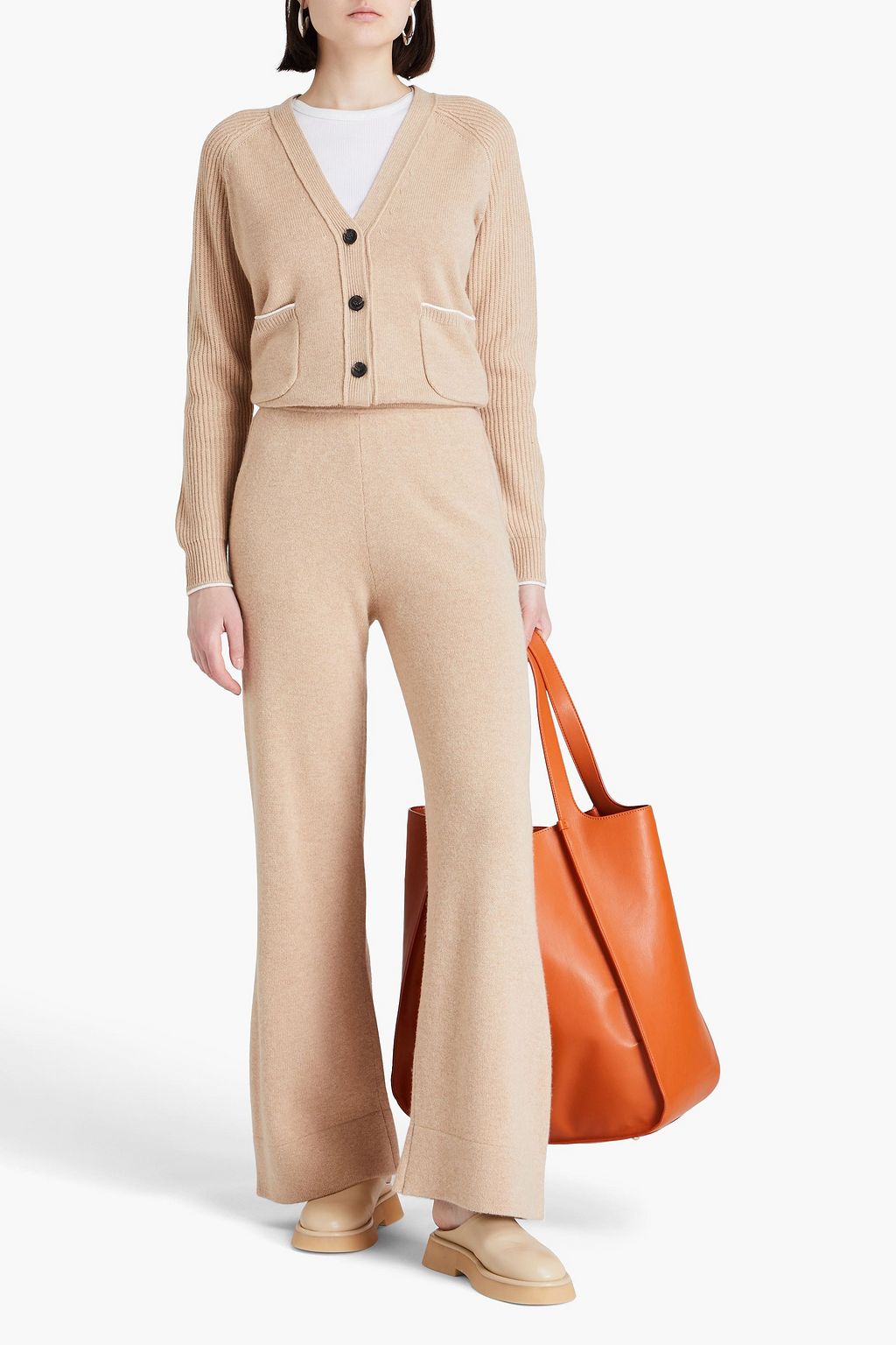 3.1 PHILLIP LIM بنطلون من نسيج محبوك بأرجل واسعة