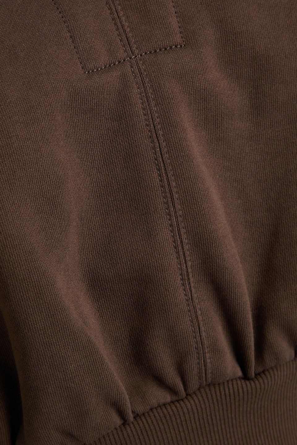 3.1 Phillip Lim Cropped French Cotton-terry Sweatshirt In Chocolate