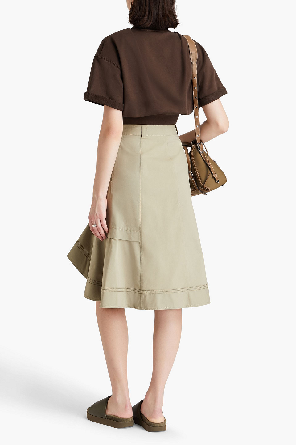 3.1 Phillip Lim Cropped French Cotton-terry Sweatshirt In Chocolate