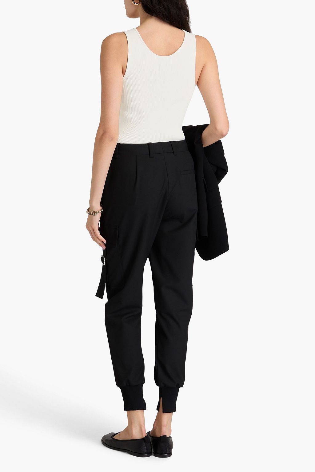 3.1 PHILLIP LIM بلوزة بدون أكمام من الجيرسي بتصميم مضلّع