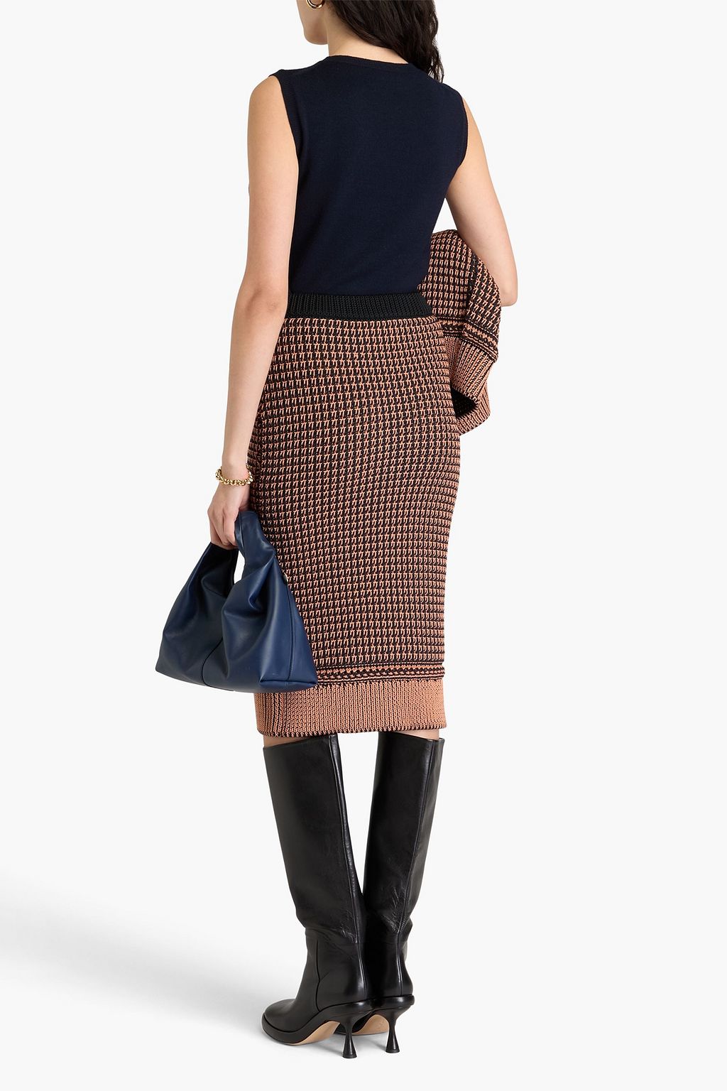 3.1 PHILLIP LIM تنورة ضيّقة محبوكة بلونين