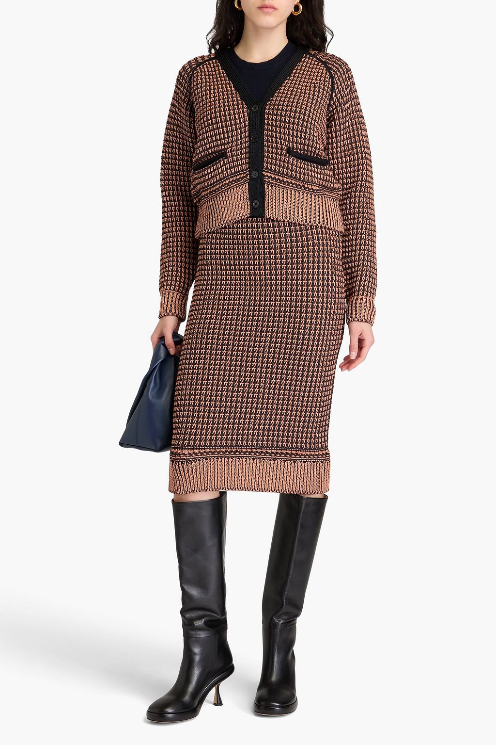 3.1 PHILLIP LIM تنورة ضيّقة محبوكة بلونين