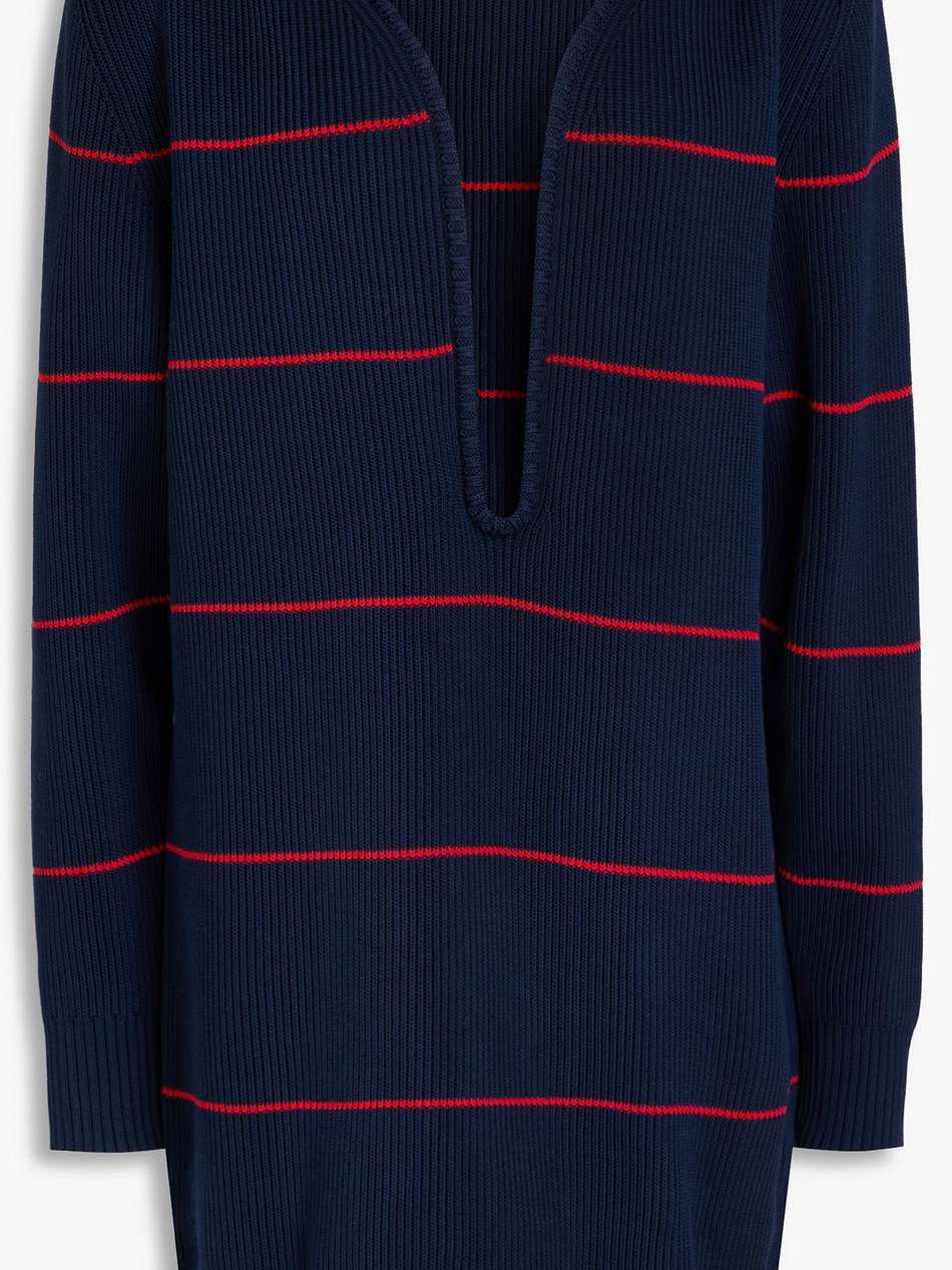 striped cotton-blend mini dress