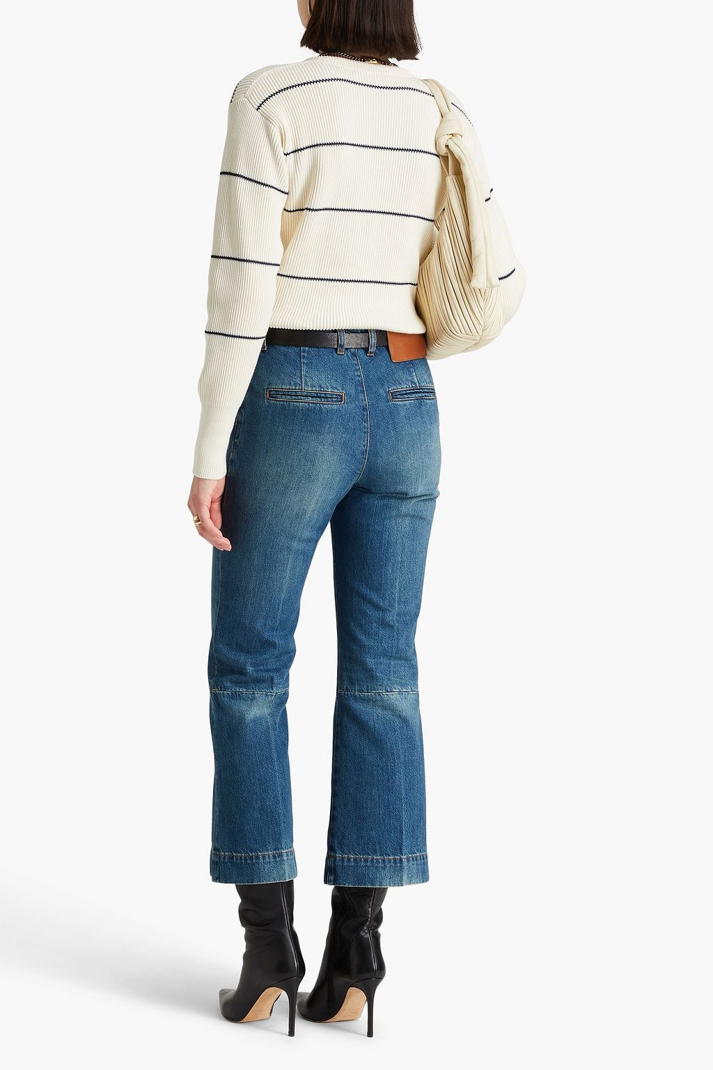 VICTORIA BECKHAM Faded high-rise bootcut jeans