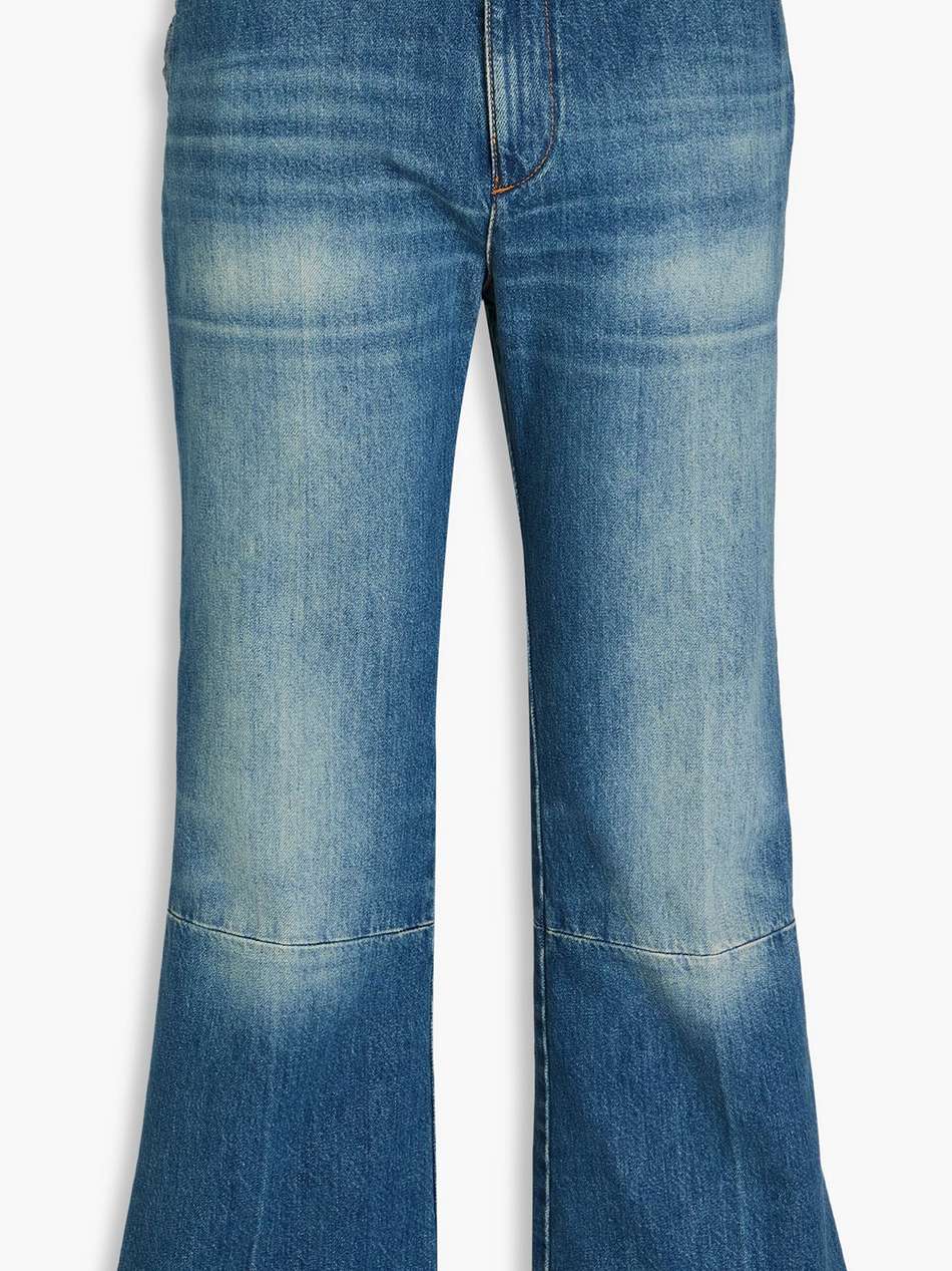 faded high-rise bootcut jeans