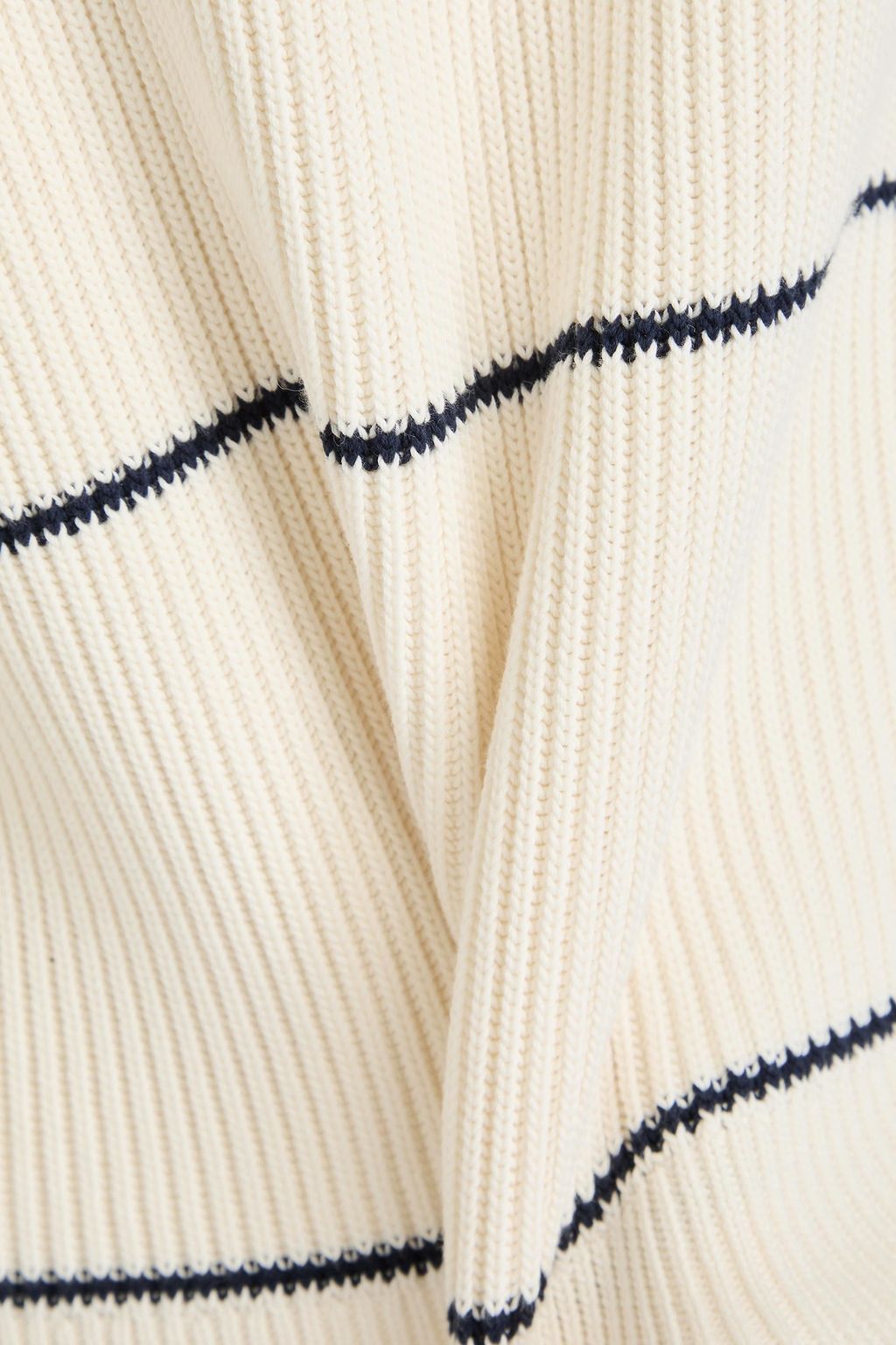 VICTORIA BECKHAM Striped ribbed cotton-blend sweater