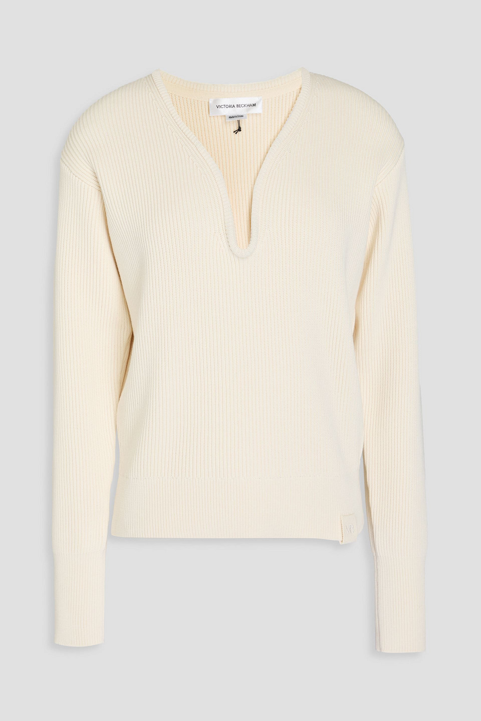 Ribbed cotton-blend sweater