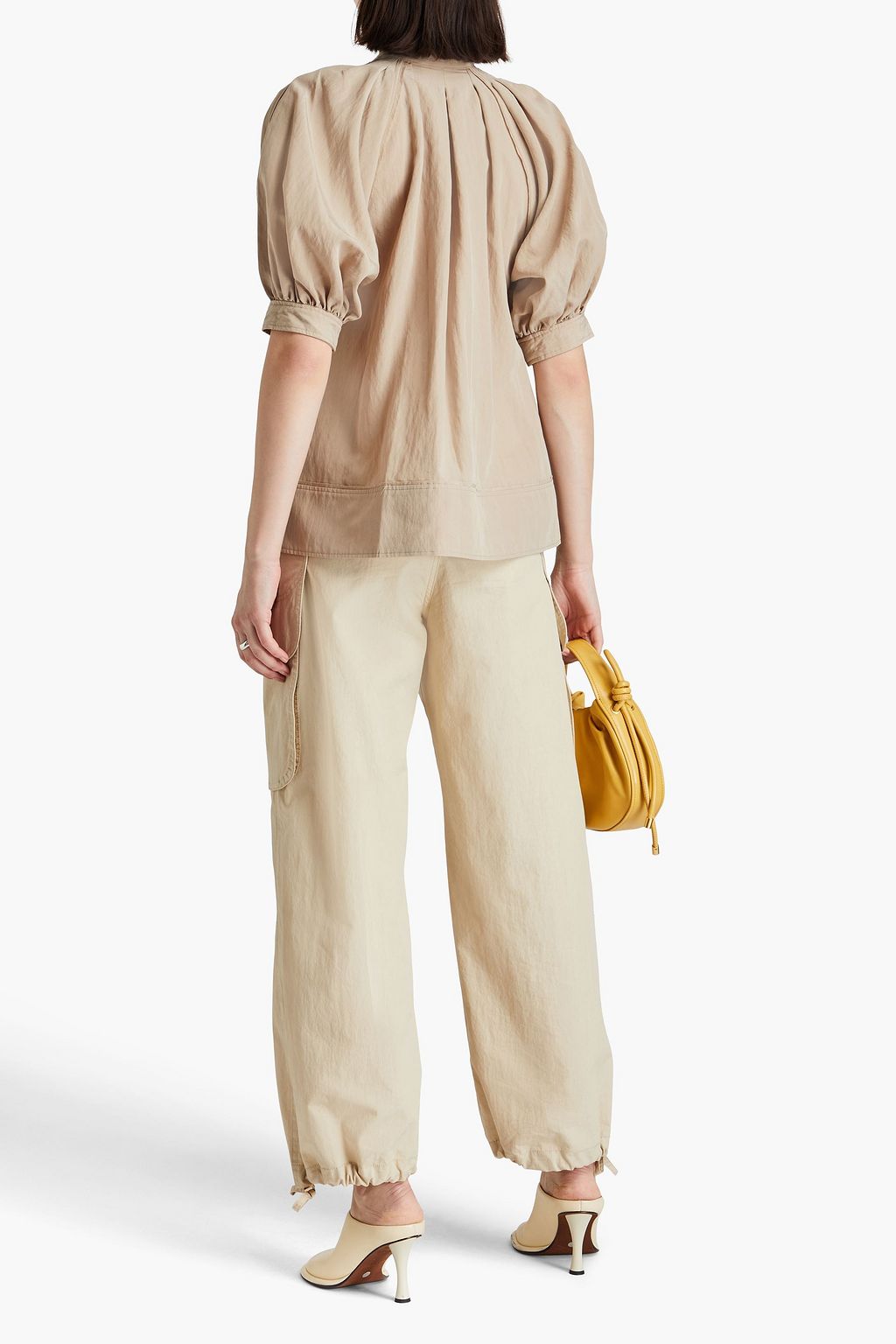 3.1 PHILLIP LIM بلوزة مصنوعة من مزيج التنسل مزينة بكسرات